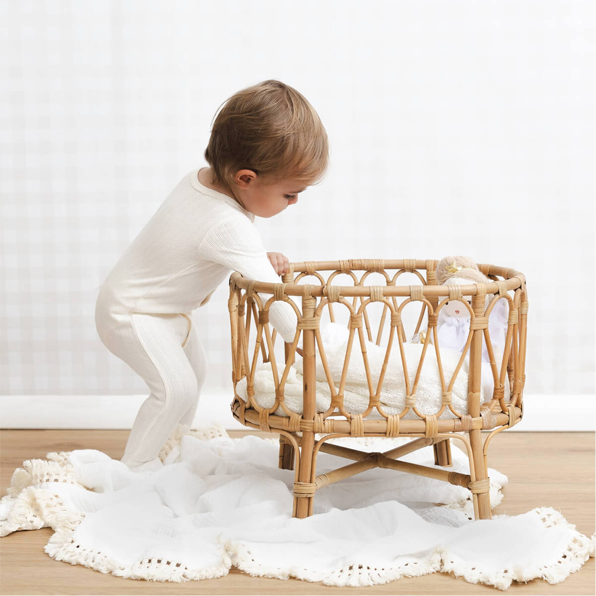 Scalloped Ribbed Set - Cream