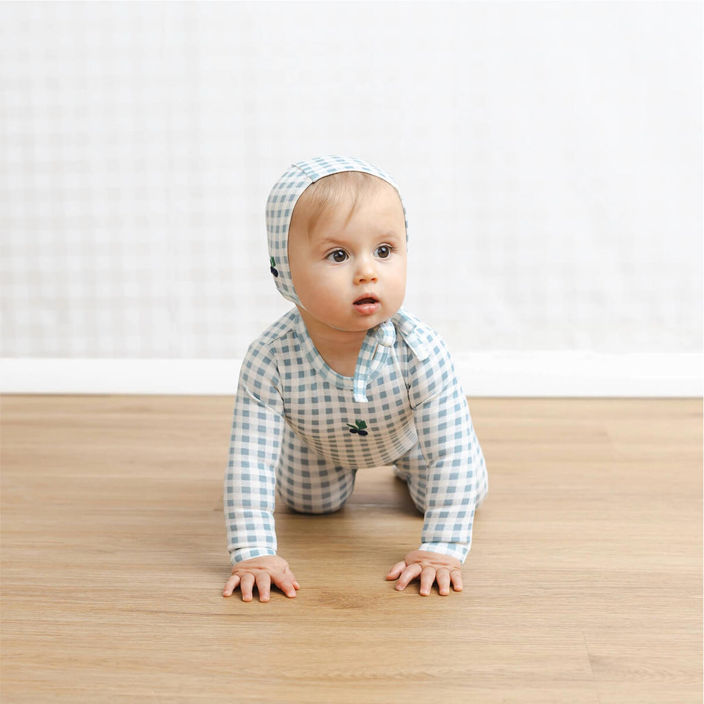 Gingham Playset Blanket - Blueberry