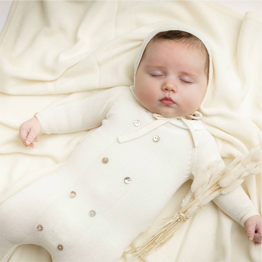 Peter Pan Knit Blanket - Cream