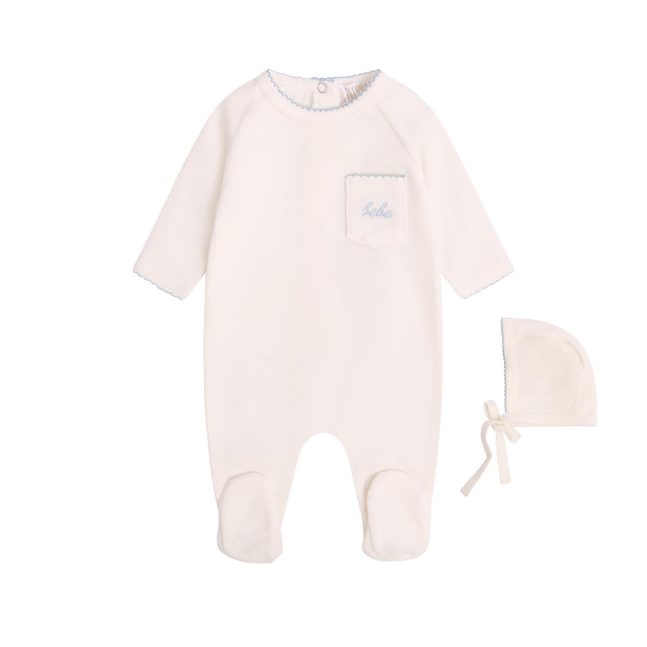 Bebe Winter Snuggles Footie + Hat - Blue