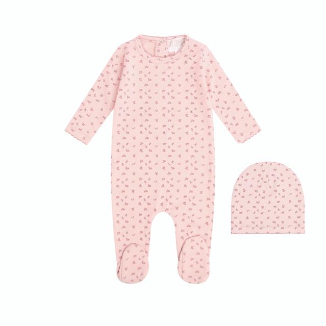 Everyday Bloom Footie + Hat - Pink