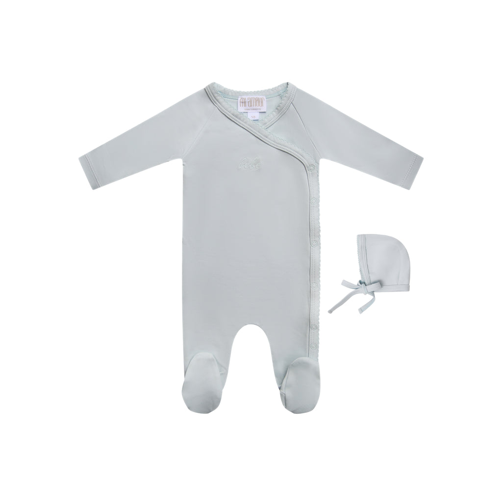 Sweet Bébé Footie + Hat - Blue