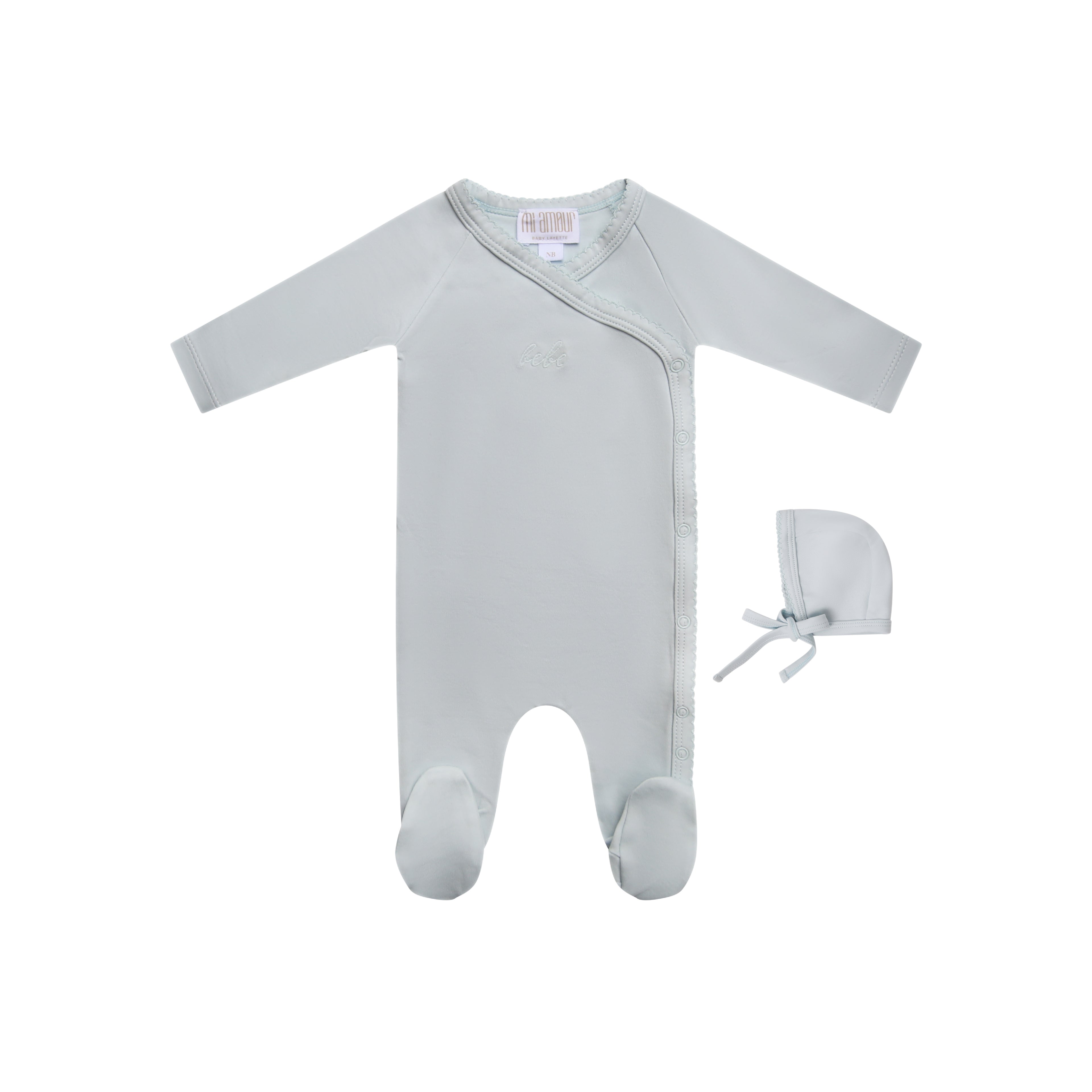 Sweet Bébé Footie + Hat - Blue