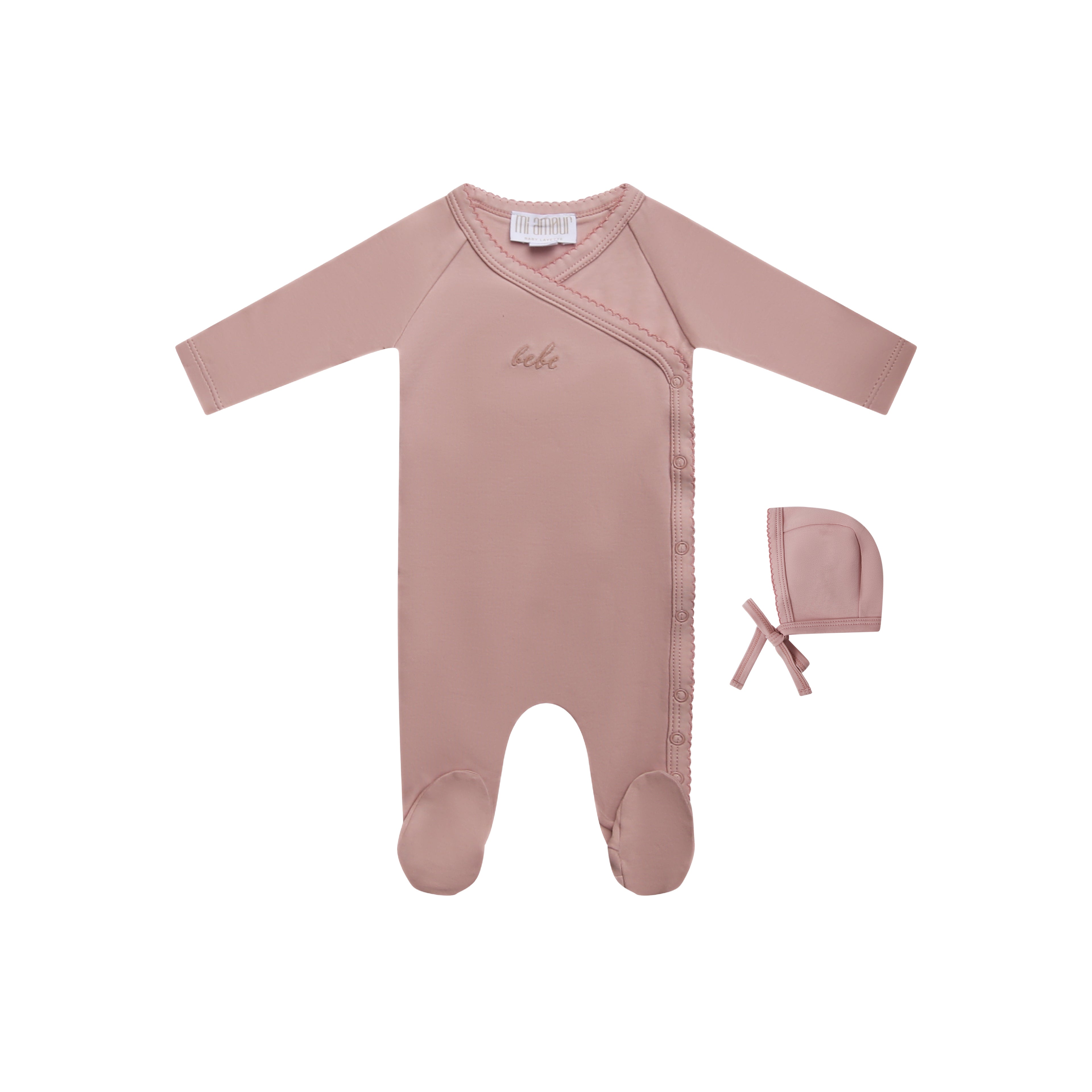 Sweet Bébé Footie + Hat - Pink