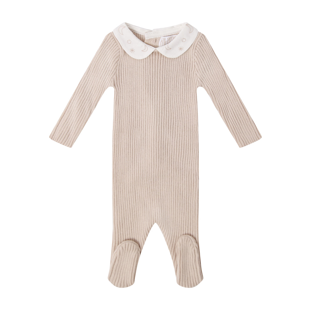 Collared Classic Footie - Oatmeal