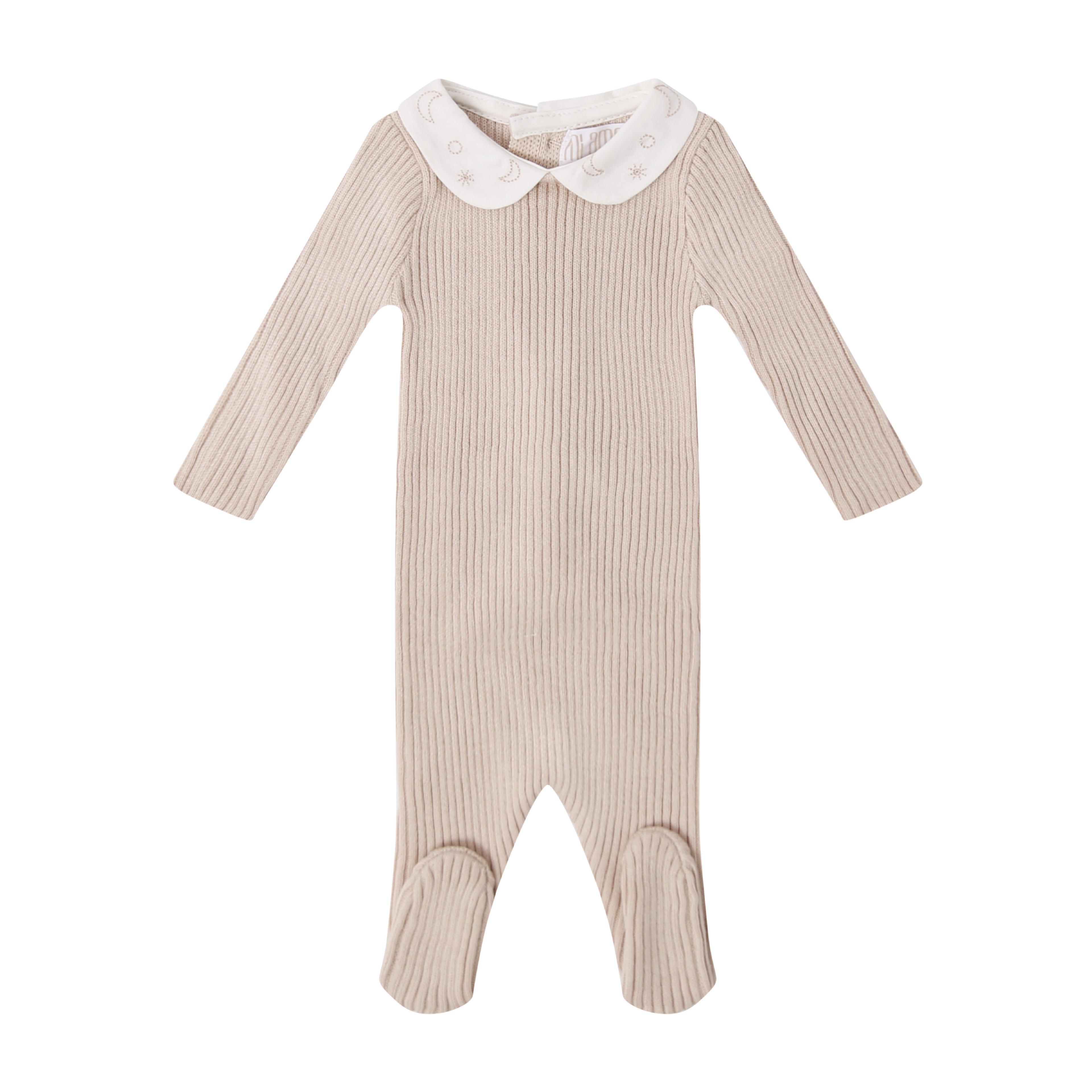 Collared Classic Footie - Oatmeal