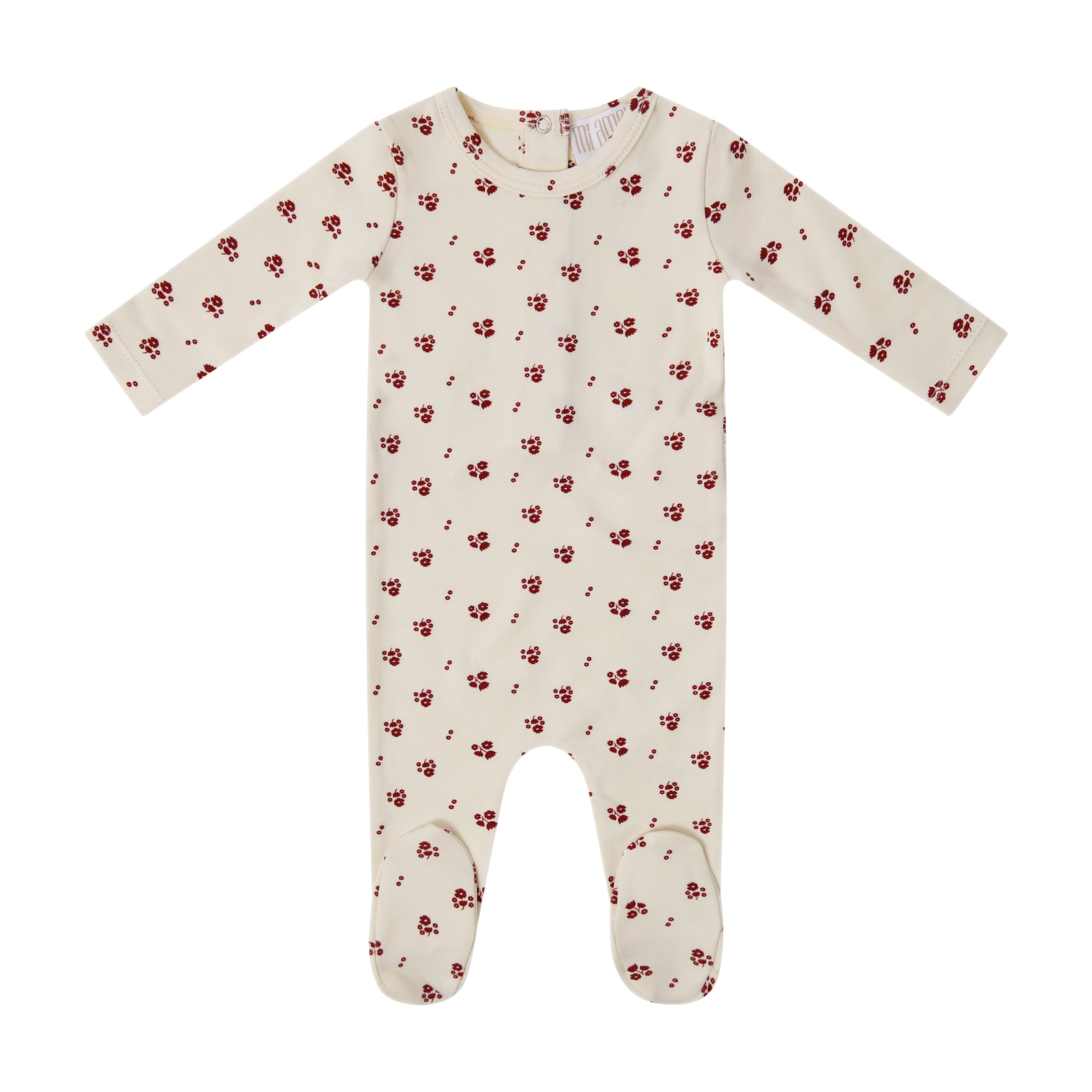 Printed Florals Footie - Red