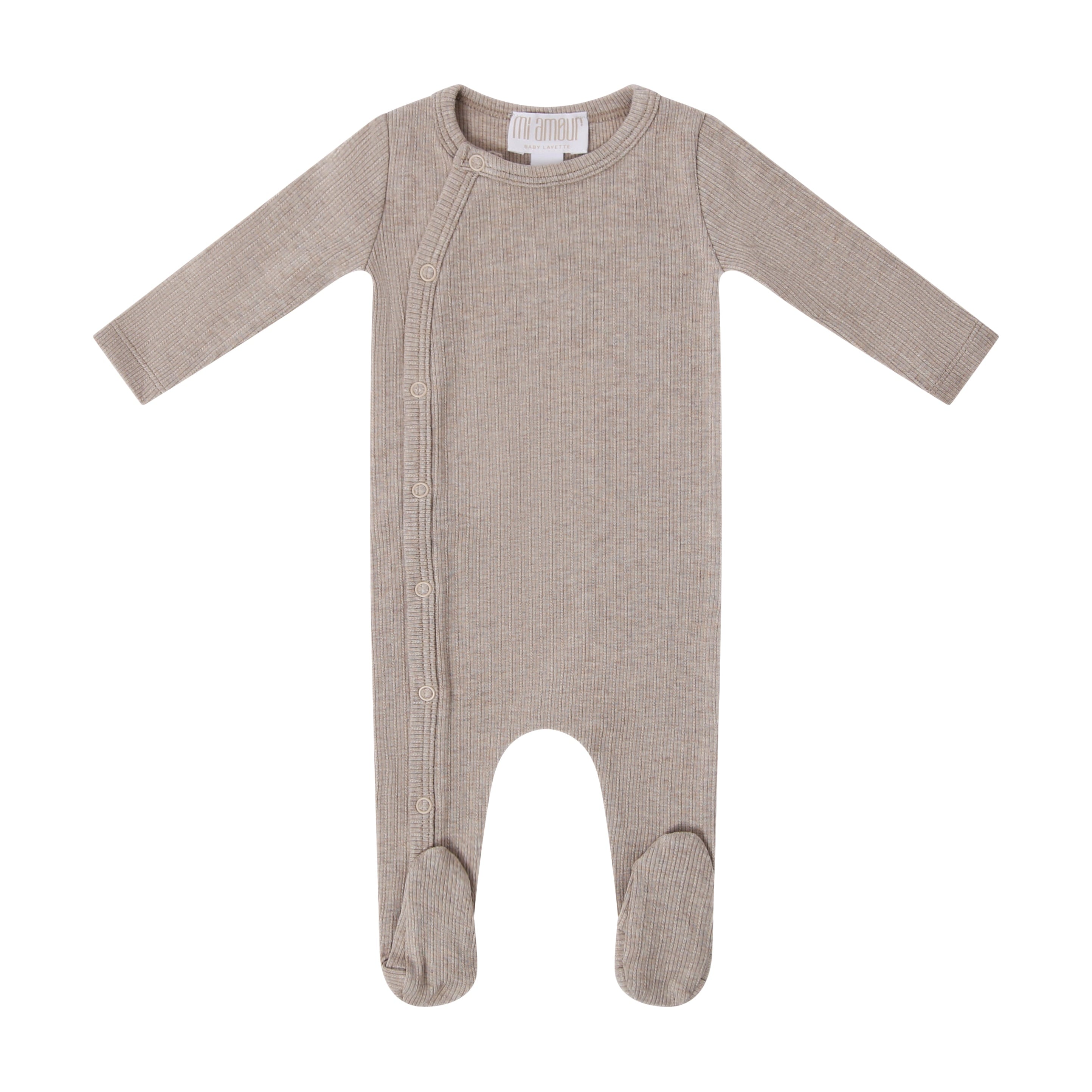 Ribbed PJs Footie-Oatmeal