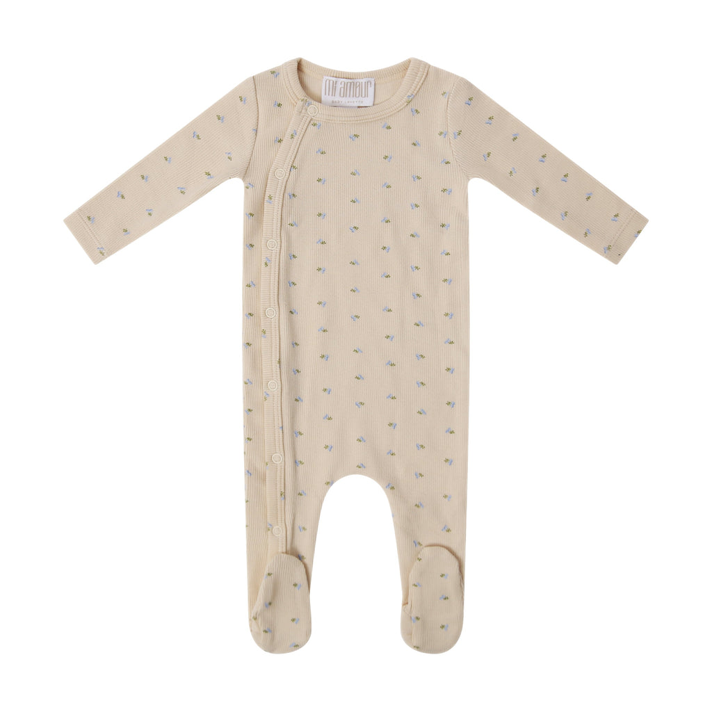 Little Petals Footie - Blue Floral