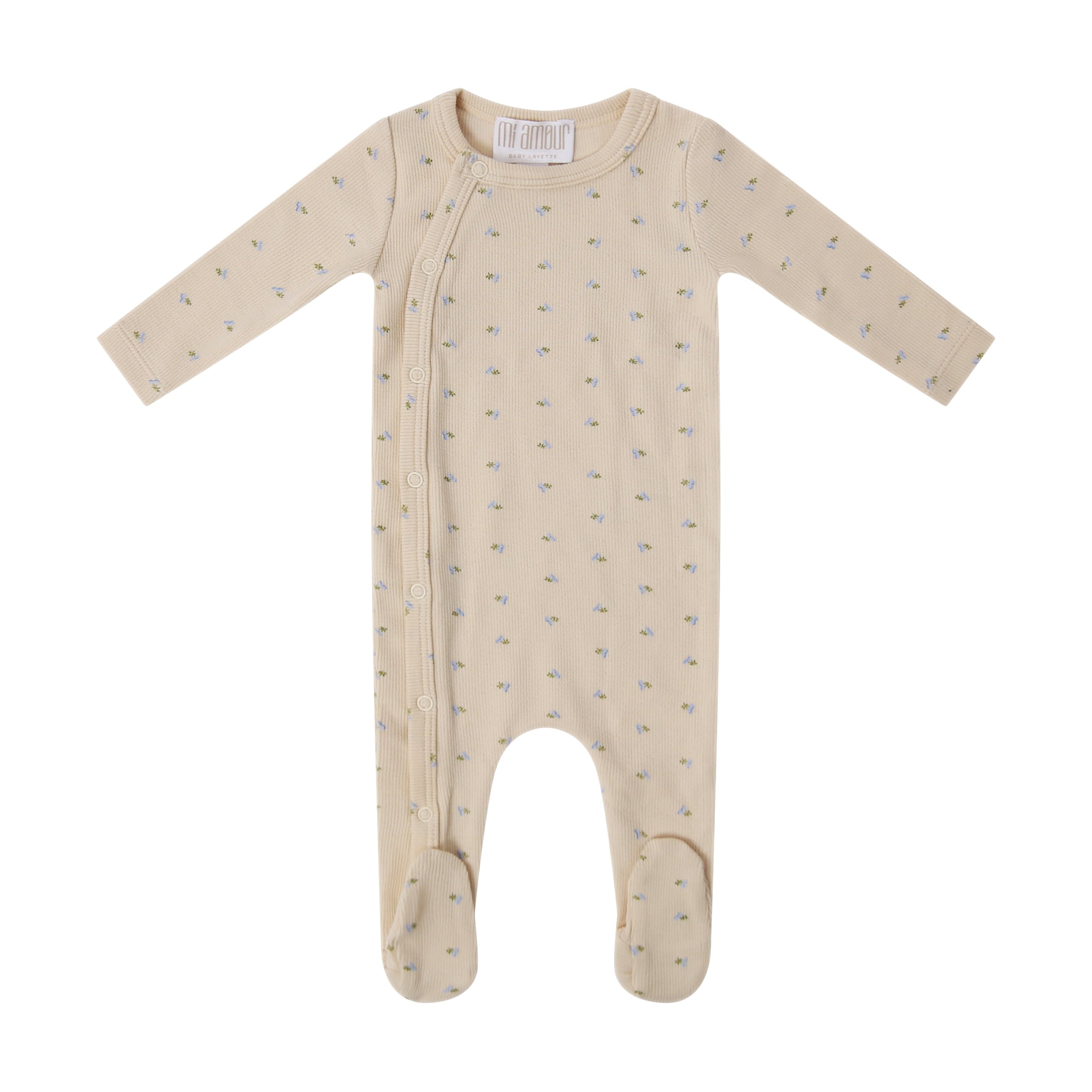 Little Petals Footie - Blue Floral