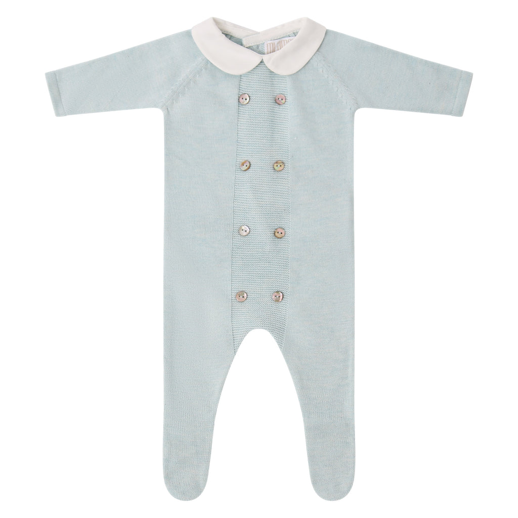 Peter Pan Knit Footie - Blue