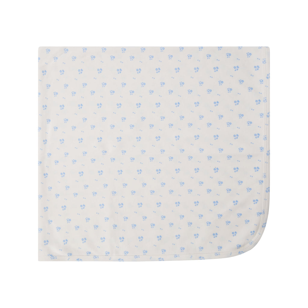 Printed Florals Blanket - Blue