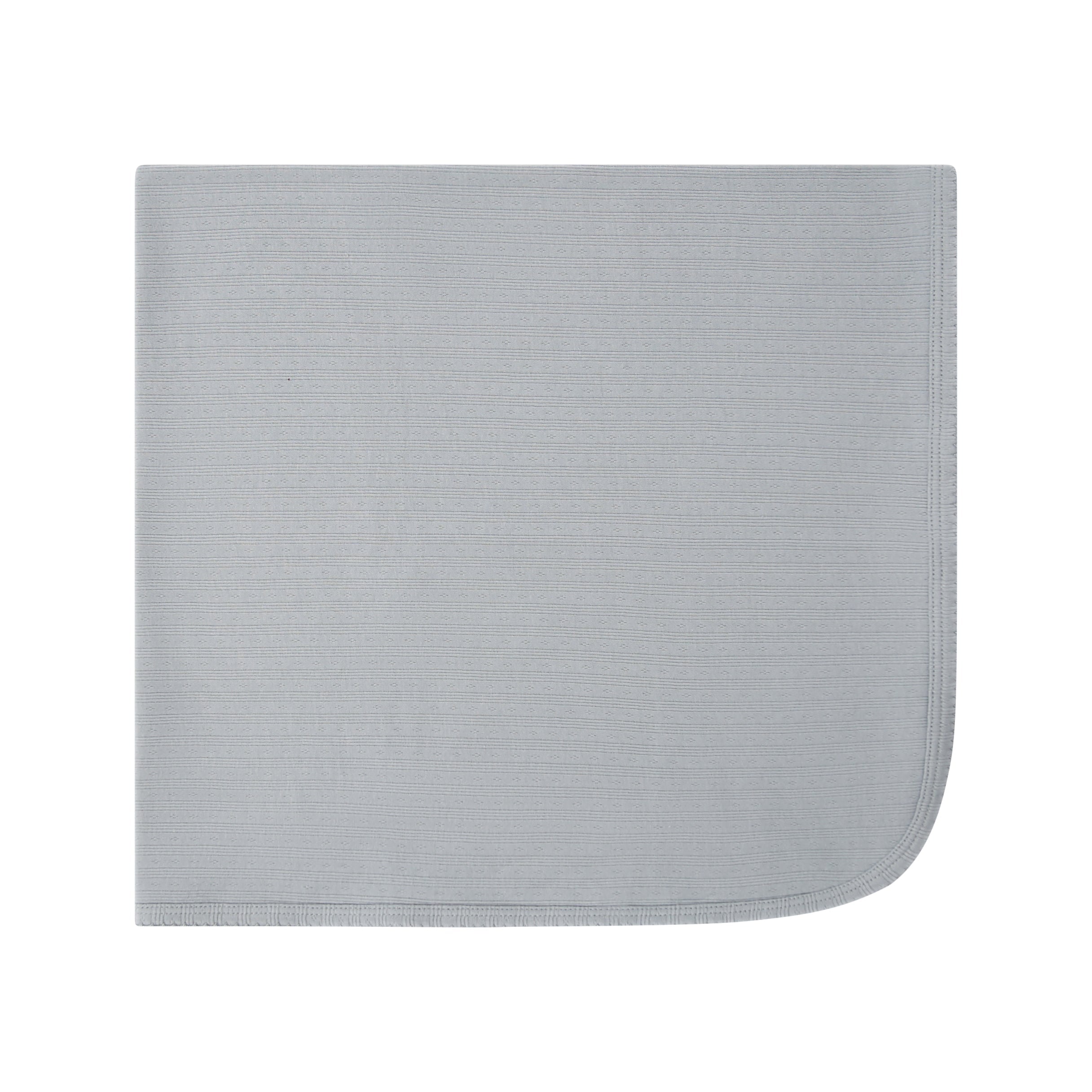 Scalloped Ribbed Blanket - Blue