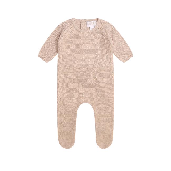 Oatmeal Cable Knit - Footie