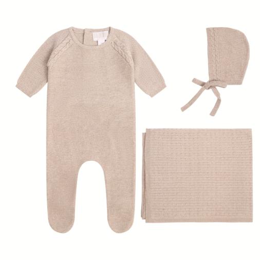 Oatmeal Cable Knit - Set