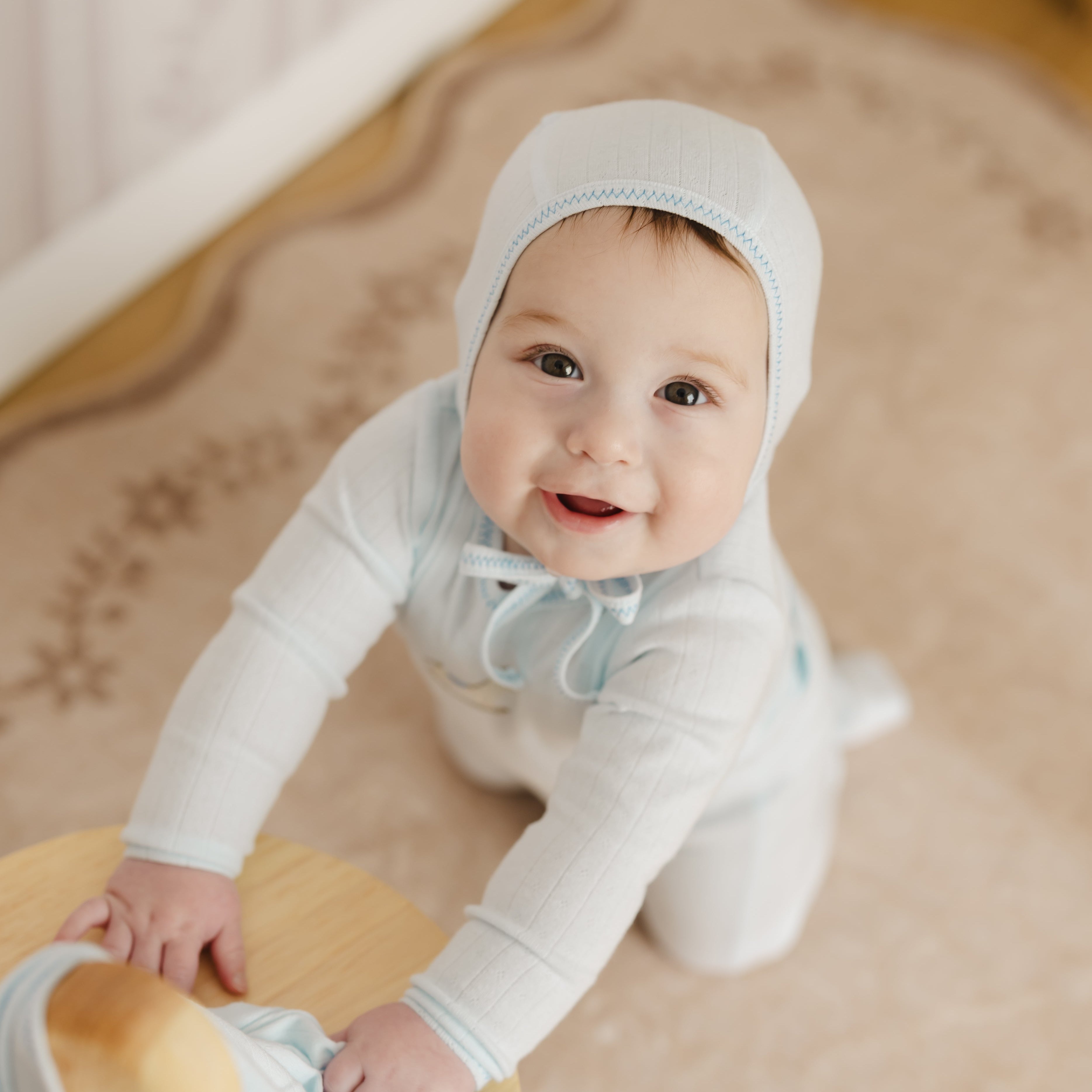 Rock-a-Bye Pointelle Set - Blue