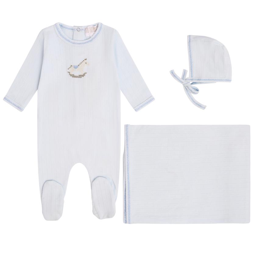 Rock-a-Bye Pointelle Set - Blue