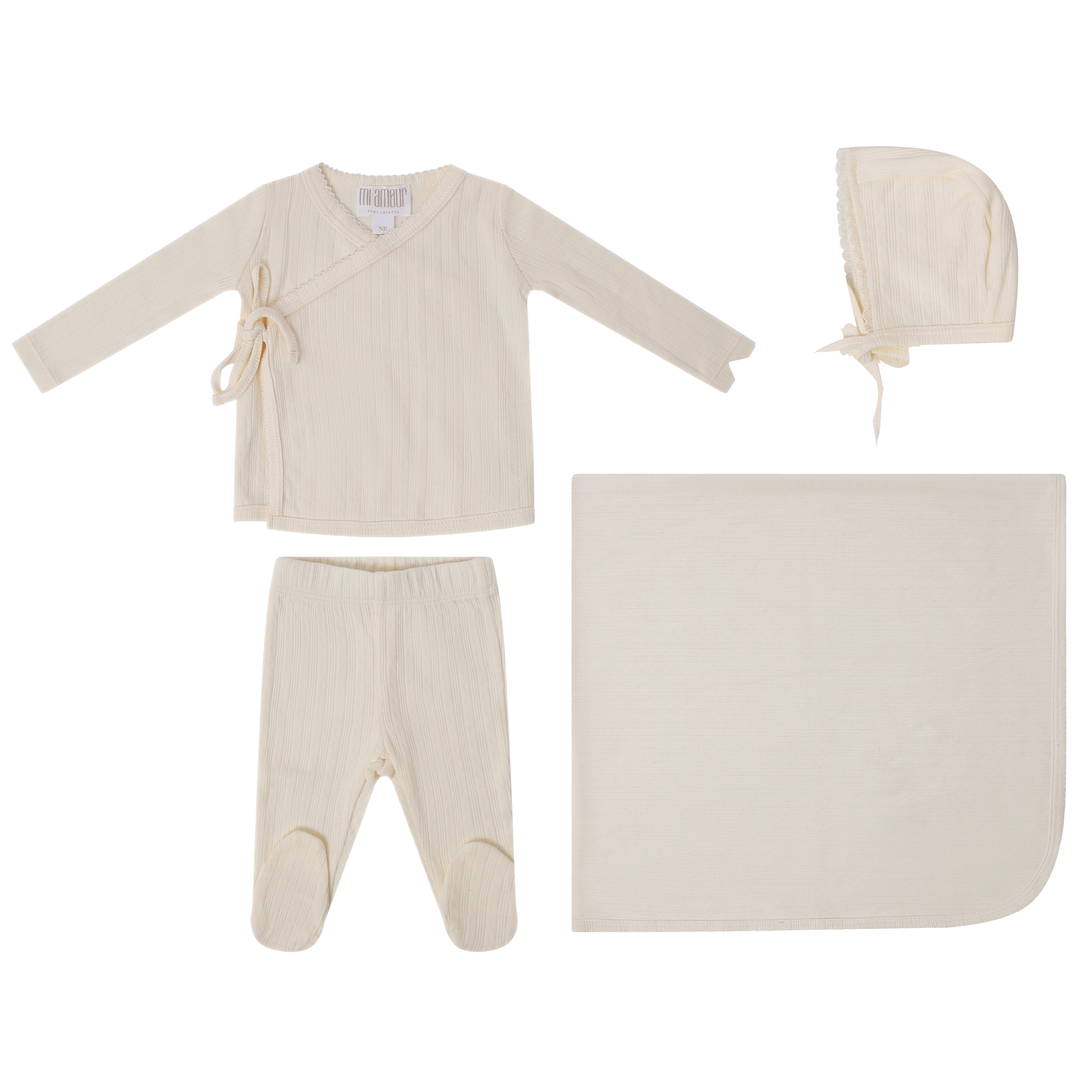 Pointelle Wrap Set - Cream