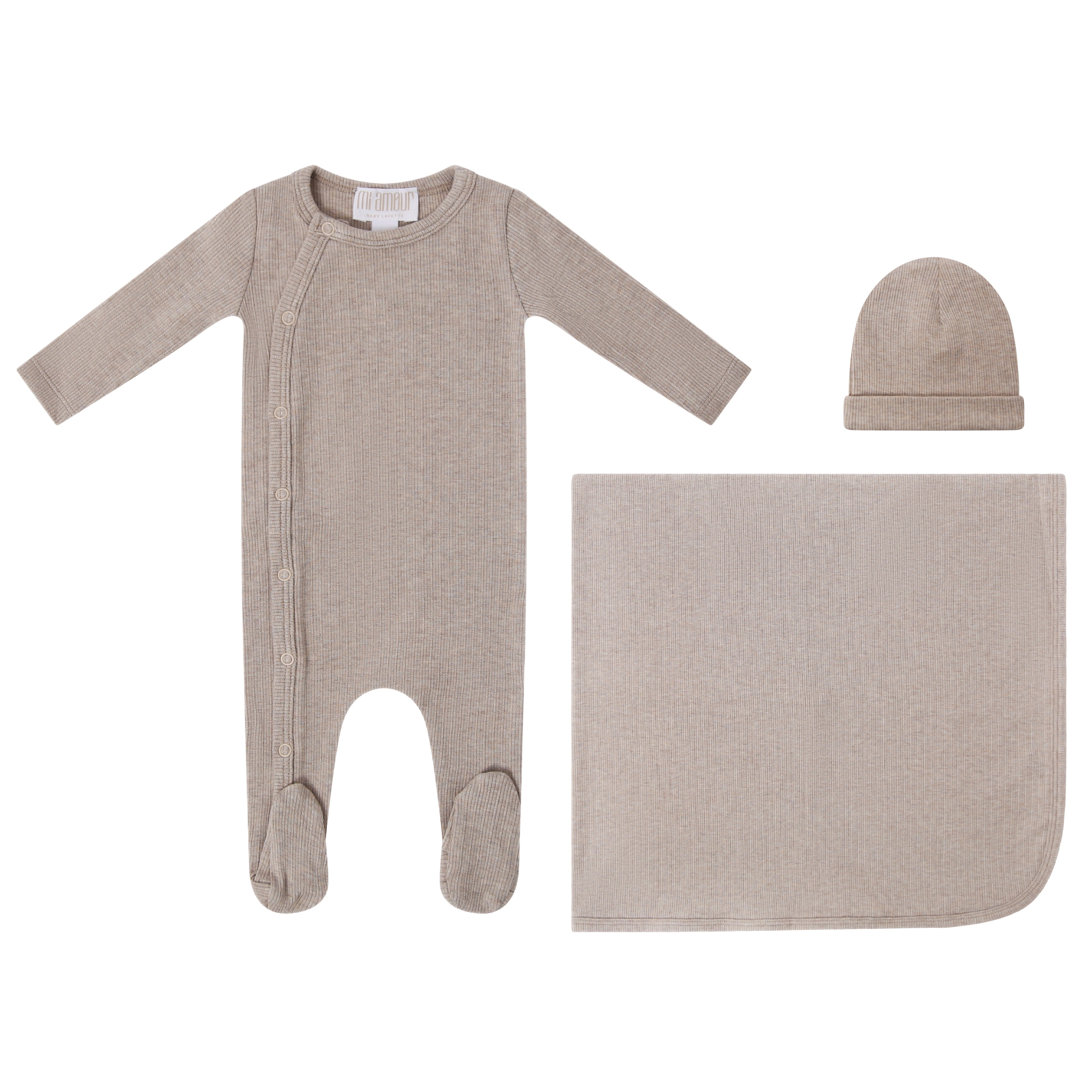 Ribbed PJs Set - Oatmeal