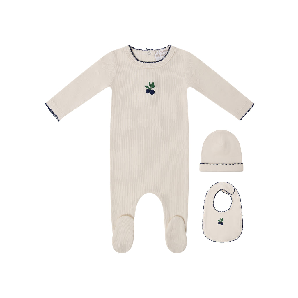 Mon chéri Footie + Hat - Blueberry