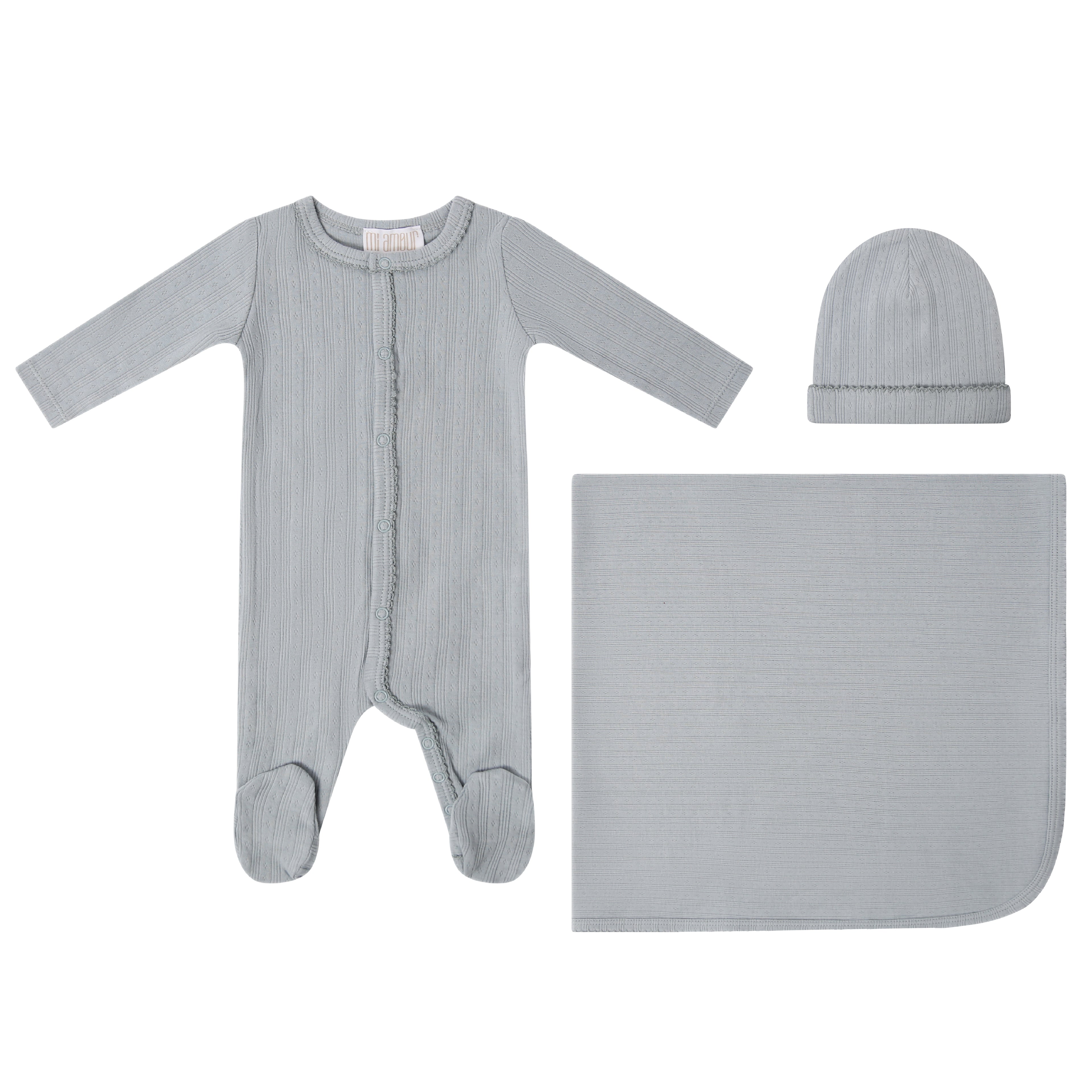 Scalloped Ribbed Set - Blue