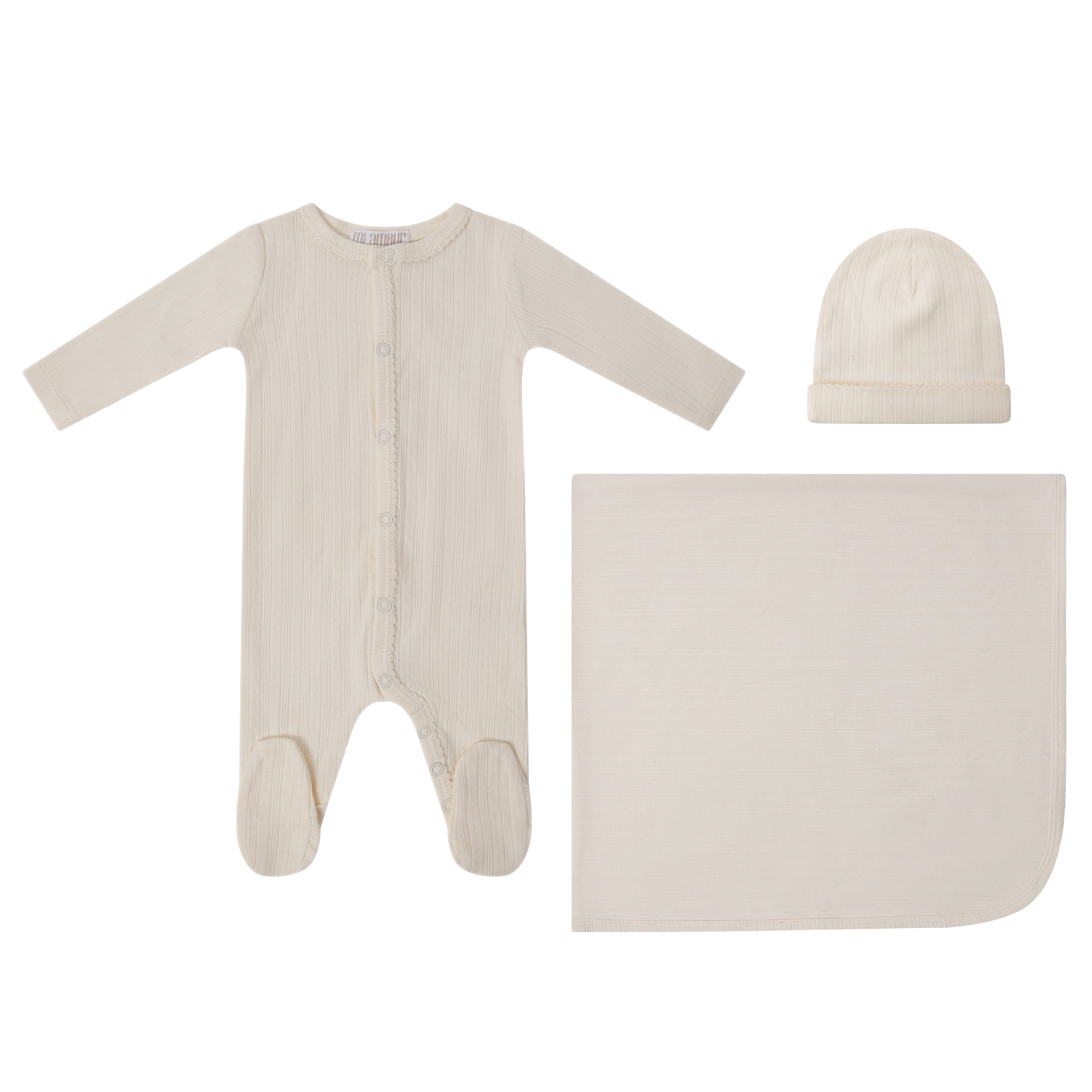 Scalloped Ribbed Set - Cream