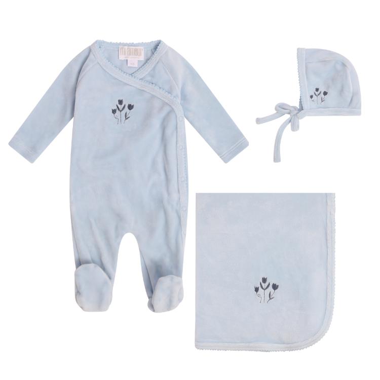 Simply Sweet Tulip Velour Set - Blue