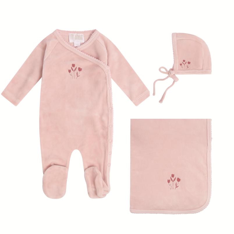 Simply Sweet Tulip Velour Set - Pink