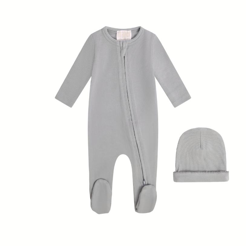Sweet Dreams Pajamas Footie + Hat - Blue
